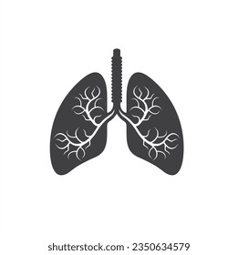 illustration of lung, lung icon, vector art.