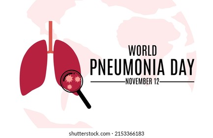 illustration of lung infected with bacteria. suitable for pneumonia day or world lung disease day