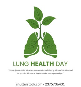 Illustration of lungs with growing plants suitable for World Lung Health Day