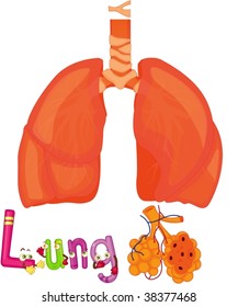 ilustración de pulmones en blanco