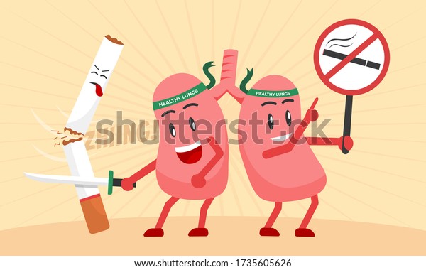 Illustration Lungs Slay Cigarette Sword Holding Stock Vector (Royalty ...