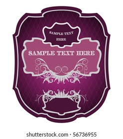 Illustration luxurious silver-framed labels isolated on white background - vector