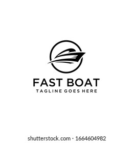 Illustration luxury an abstract boat sign logo design vector.