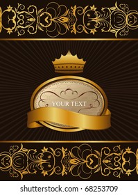 Illustration luxury background with crown - vector
