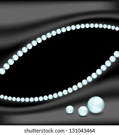 Illustration luxury dark background with pearls - vector