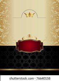 Illustration Luxury Gold Wine Label With Emblem  - Vector