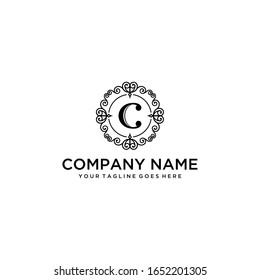 Illustration luxury modern C sign logo design template