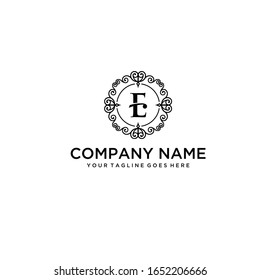 Illustration luxury modern E sign logo design template