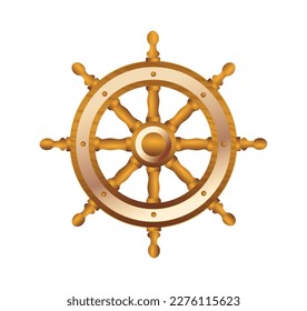 illustration of luxury ship steering 

wheel isolated
