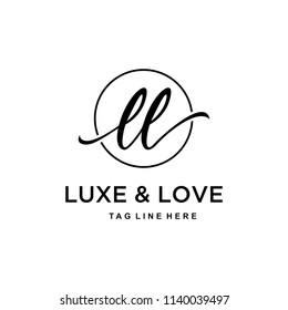 Illustration Luxury Sign Ll Initial Outside Stock Vector (Royalty Free ...