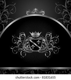 Illustration luxury vintage aluminum frame template - vector