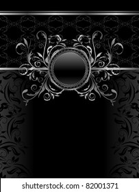 Illustration luxury vintage aluminum frame template - vector