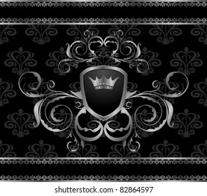 Illustration luxury vintage aluminum frame template - vector