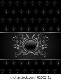 Illustration luxury vintage titanium frame template - vector