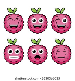 The Illustration of Lychee Emoticon Fruit