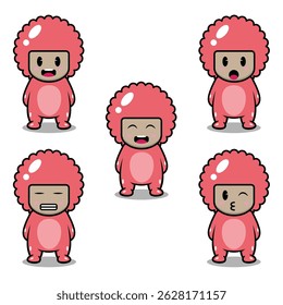 The Illustration of Lychee Fruit Emoji