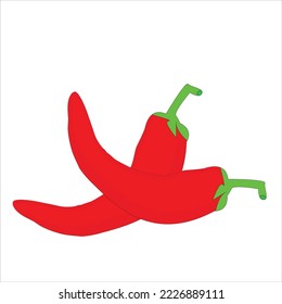 illustration lying red chili against a white background realistic chilies lying below