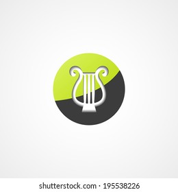 Illustration of lyre web icon on white background