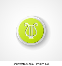 Illustration of lyre web icon on white background