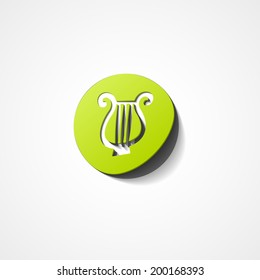 Illustration of lyre web icon on white background