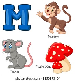 Illustration of M alphabet