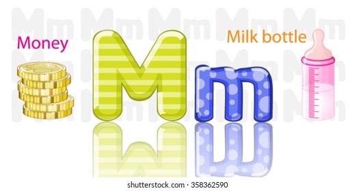 Illustration of M alphabet
