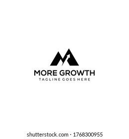 Illustration of M sign with up arrow inside it
