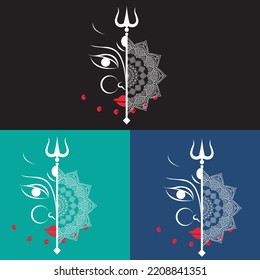 Ilustración De Ma Durga Para El Especial De Navratri, Hermoso Antecedentes De Feliz Navratri, Ma Durga Face Vector.