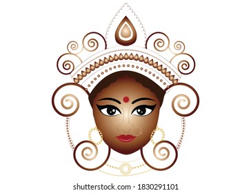 illustration Maa durga face vector