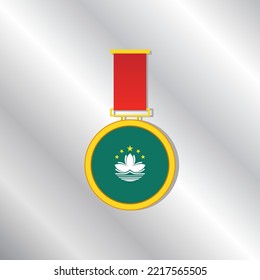 Ilustración de la plantilla de bandera de Macao