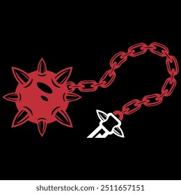 Ilustración de maza con cadena 