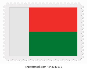 illustration Madagascar flag stamp