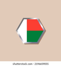 Ilustración de la plantilla de bandera de Madagascar
