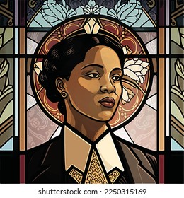 Illustration of Madam CJ Walker (1867-1919), early African American millionaire.