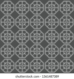 An illustration made of Korean traditional patterns./ Vector octagon pattern illustration. 