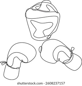 illustration made of lines depicting the sport of boxing