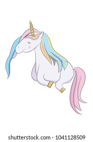 Illustration with a magic animal unicorn. Vector illustration