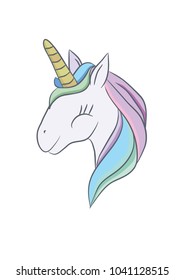 Illustration with a magic animal unicorn. Vector illustration