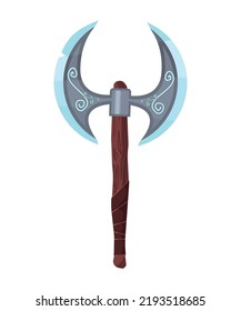 Ilustración del hacha mágica. Inventario de fantasía para la creación de juegos de ordenador. 