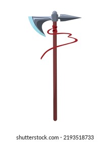 Ilustración del hacha mágica. Inventario de fantasía para la creación de juegos de ordenador. 