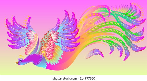 Illustration of Magic bird, vector cartoon image.
