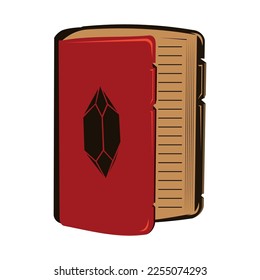 Illustration of magic book. Fantasy inventory for creating computer game. 