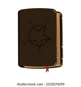 Illustration of magic book. Fantasy inventory for creating computer game. 