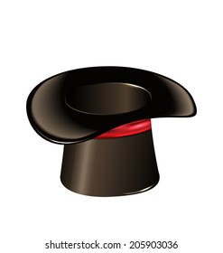 Illustration magic cylinder hat isolated on white background - vector