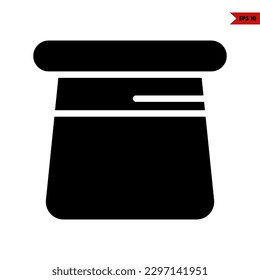illustration of magic hat glyph icon 
