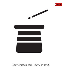 illustration of magic hat glyph icon 