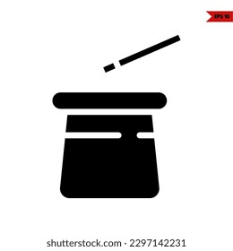 illustration of magic hat glyph icon 