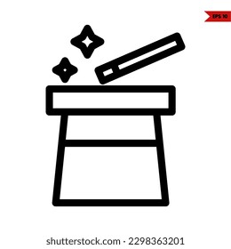 illustration of magic hat line icon 