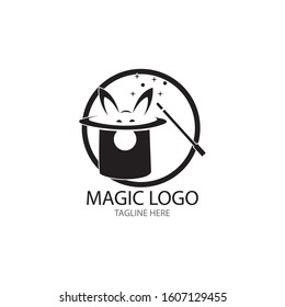Illustration of magic hat with wand
