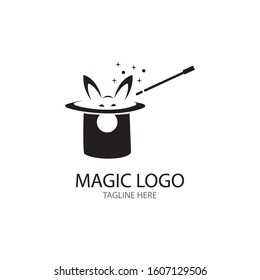 Illustration of magic hat with wand